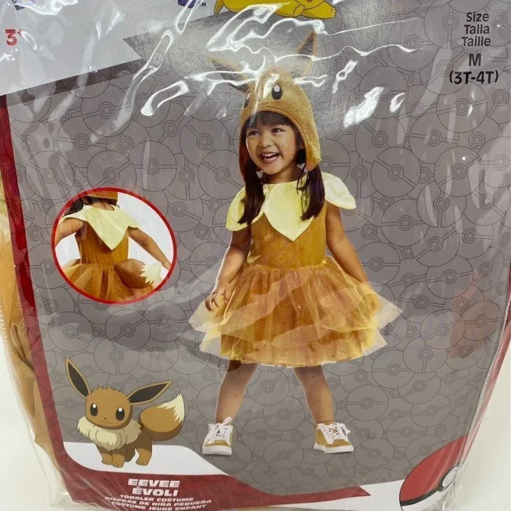 Disguise Toddler Pokémon Eevee Halloween Costume Dress Sz M 3T-4T - Picture 7 of 7